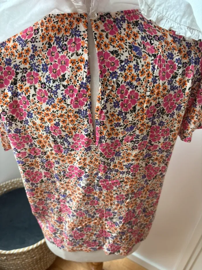 Sublime blouse Balzac Paris modèle Étincelle imprimé fleurs solaires - T38 - photo numéro 10