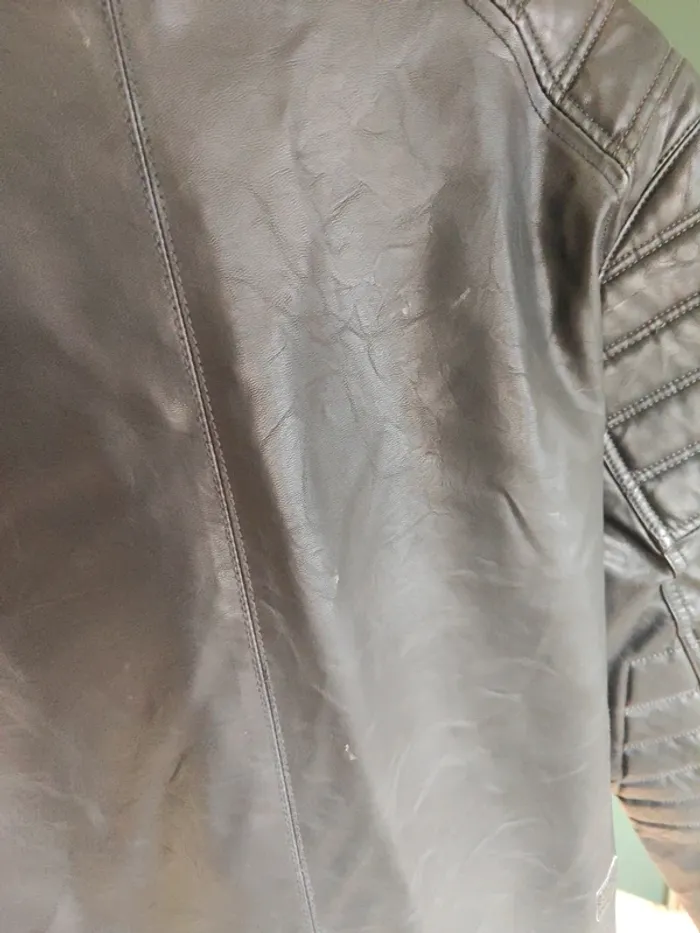 Veste en cuir noire homme Gstar taille L - photo numéro 9