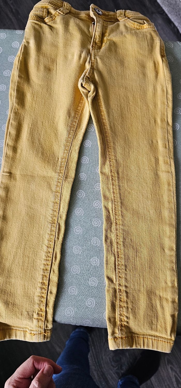 Pantalon Jean garçon jaune 3 ans 98 cm - photo numéro 5