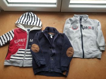 Lot de 3 gilets épais garçon taille 2 ans