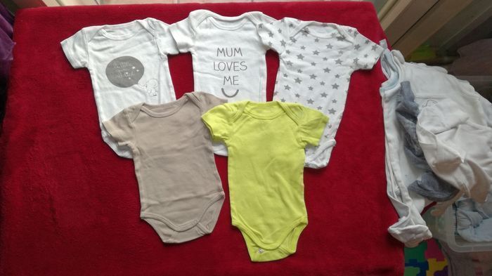 Lot de 5 bodys manches courtes 3 mois mixte kiabi