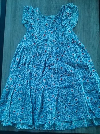 Robe Gémo 4 ans bleu blanche