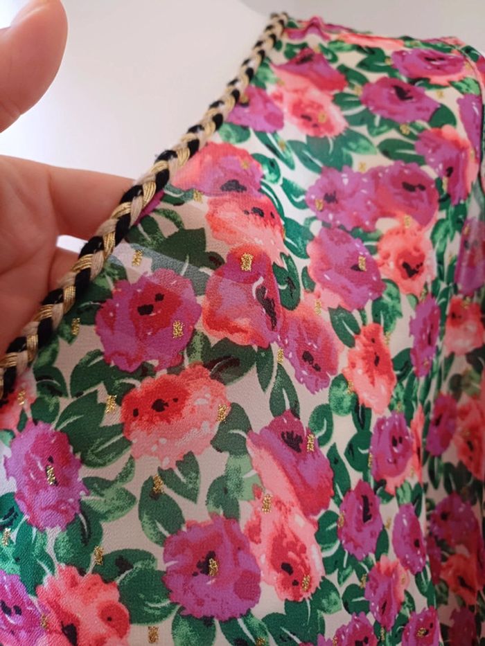 Blouse Fleurie transparente taille L 40 - photo numéro 5