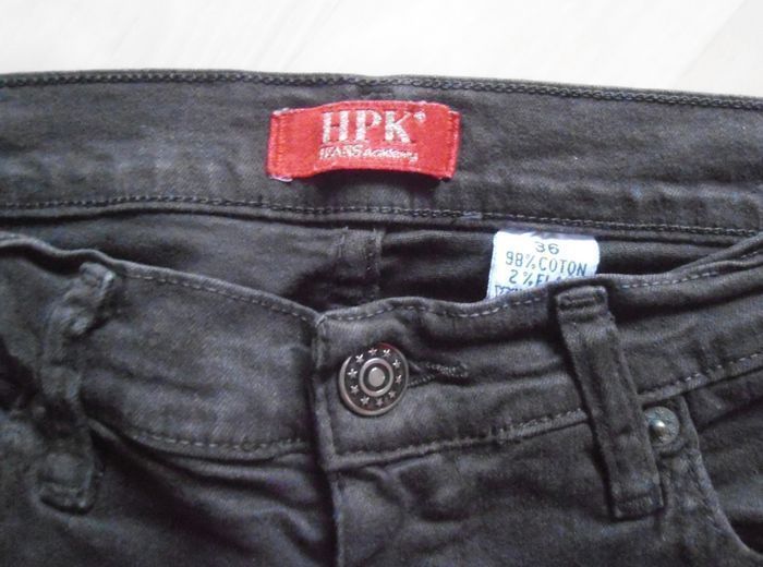 Jeans skinny femme, HPK, taille S 36, 98% coton, strass cerises - photo numéro 6