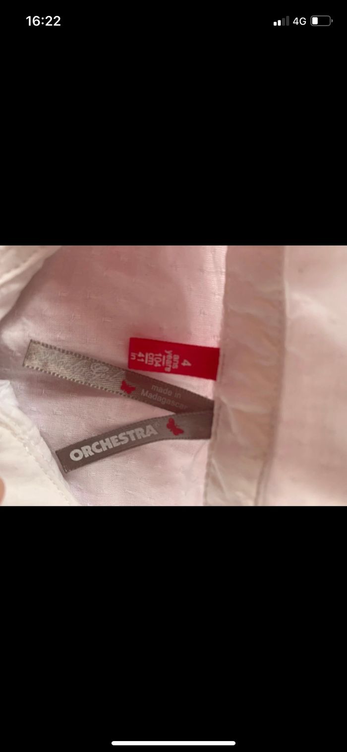 Chemisier blanc à nouer Orchestra 4 ans - photo numéro 2