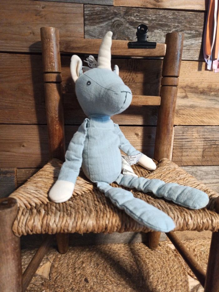 Peluche licorne bleu bukowski tbe - photo numéro 2