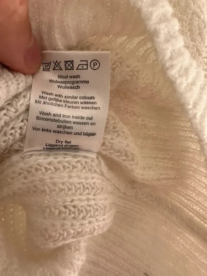 Pull blanc Costes femme M – chaud, doux, manches torsadées - photo numéro 5