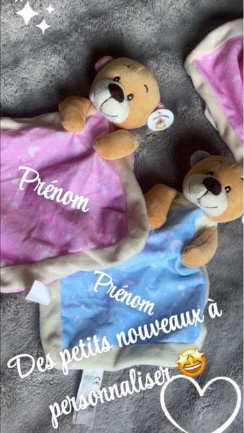 Doudou personnalisé prénom fille garçon