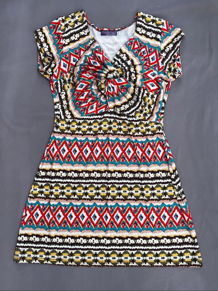 Robe décolleté à motif été - photo numéro 2