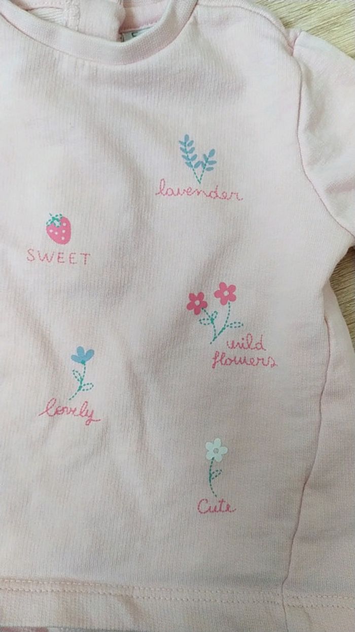 Ensemble 3/6 mois mi saison fleurs noeud - photo numéro 10