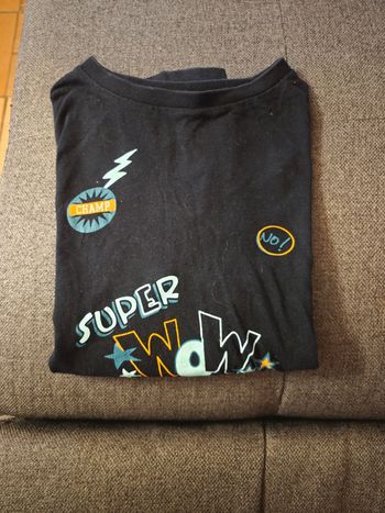 T shirt bleu marine manche longue taille 10 ans