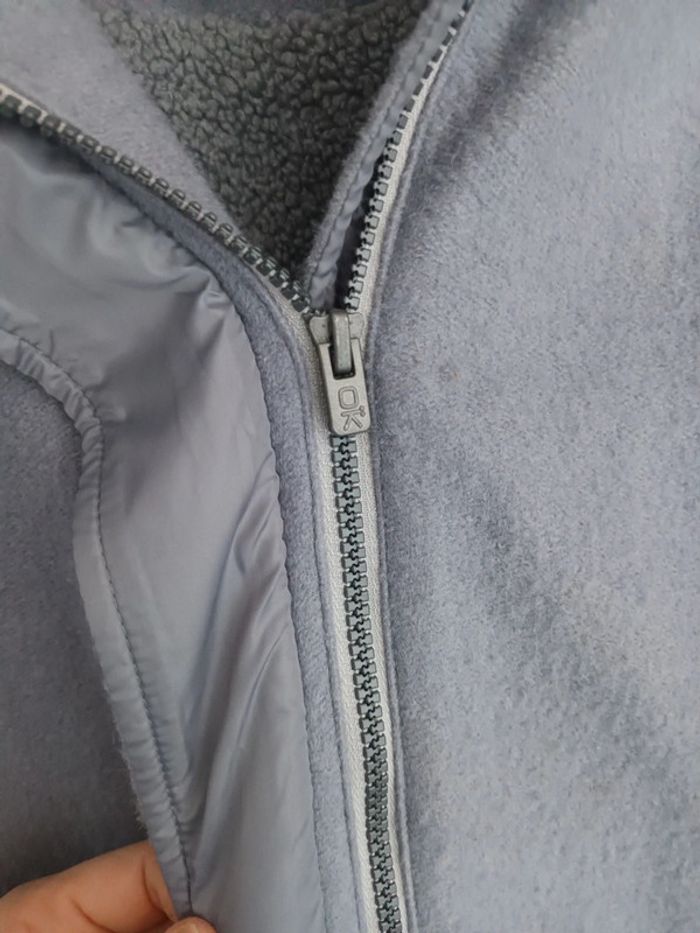 Joli manteau à capuche en laine gris très chaud Okaïdi 12 ans - photo numéro 4