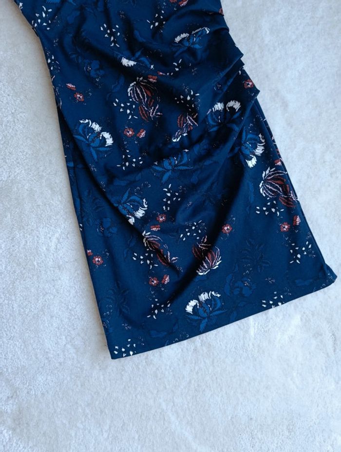 Robe d'été Kaffe bleu marine fleuri S - photo numéro 5