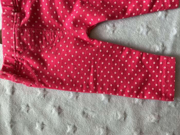 legging long fuchsia à pois blanc 3 mois boite à malices taille élastique - photo numéro 4
