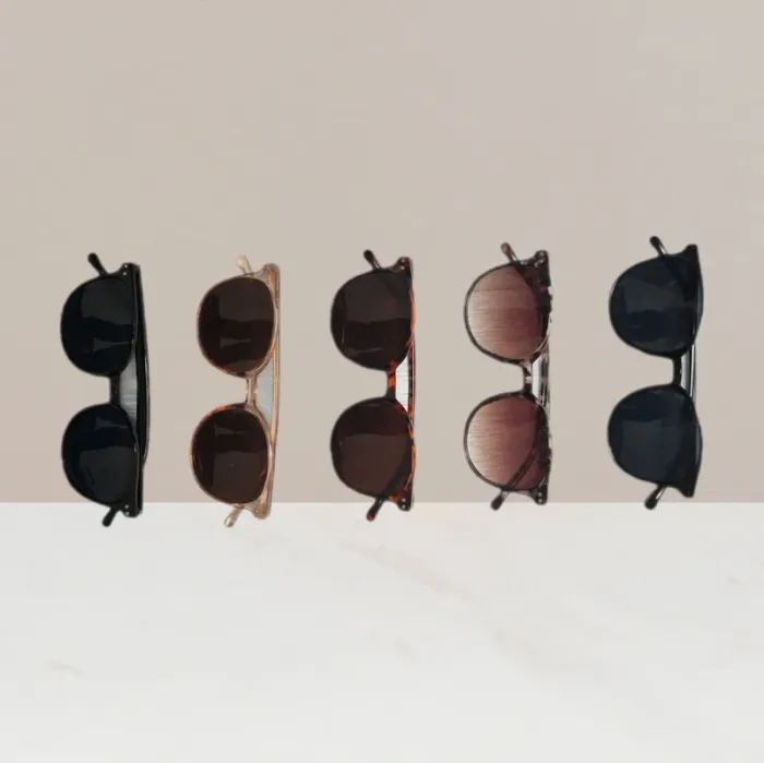 Lot de 5 paires de lunettes de soleil noir & marron - Y2K