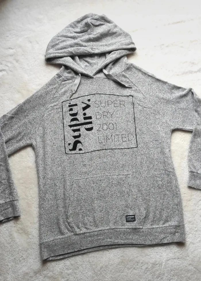Pull Sweat à capuche Superdry gris 36 - photo numéro 4