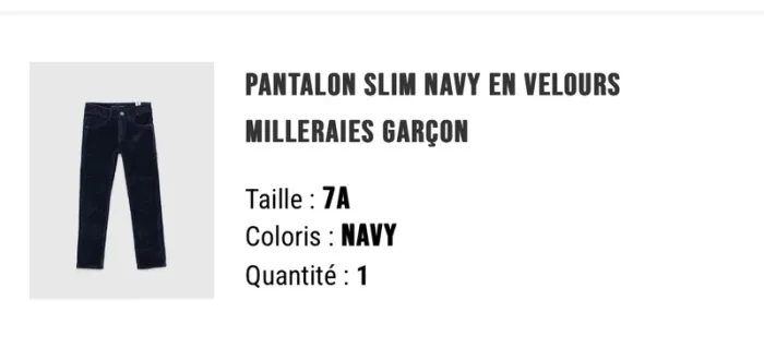 Pantalon velour milleraies slim garçon 7 ans ikks - photo numéro 11