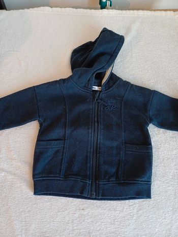 Gilet zippé Bleu marine 12 mois