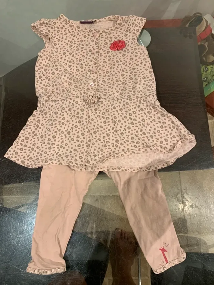 👶 Ensemble Sergent Major – Robe tunique + legging – Taille 18 mois – Très bon état