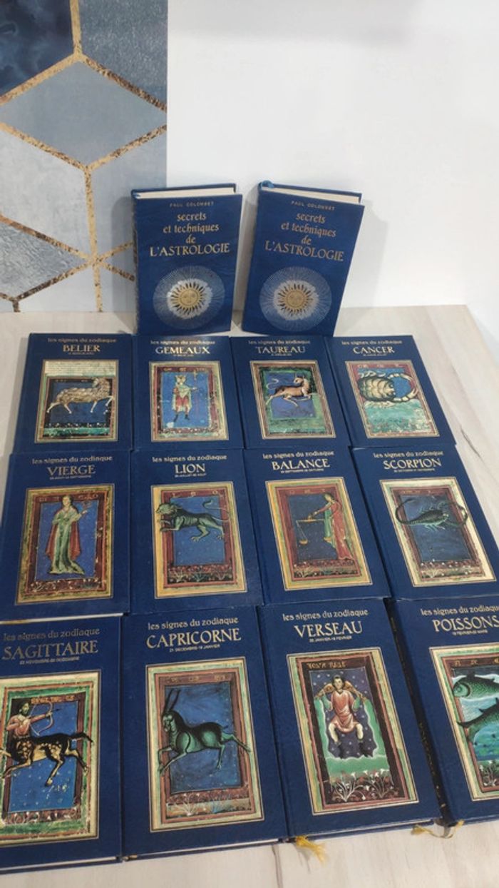 Lot 14 livres astrologie secrets techniques Colombet signes zodiaque Curcio