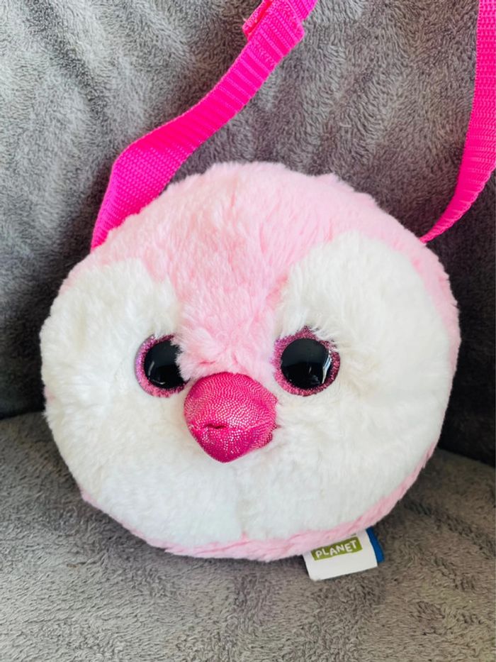 Sac bandoulière fille pingouin rose - photo numéro 2