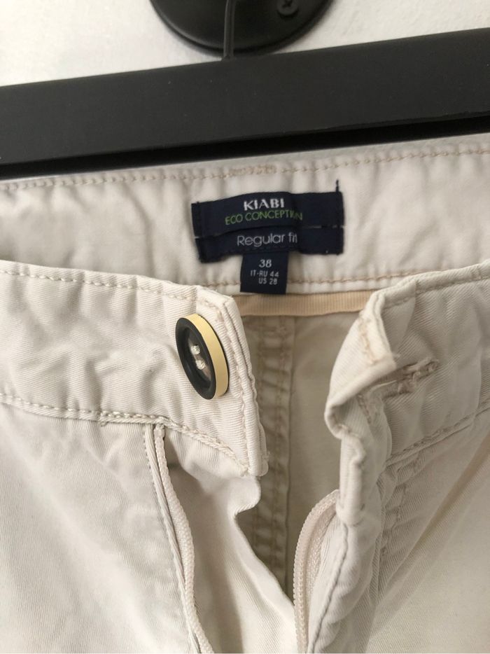 Pantalon homme taille 38 couleur blanc/crème - photo numéro 4
