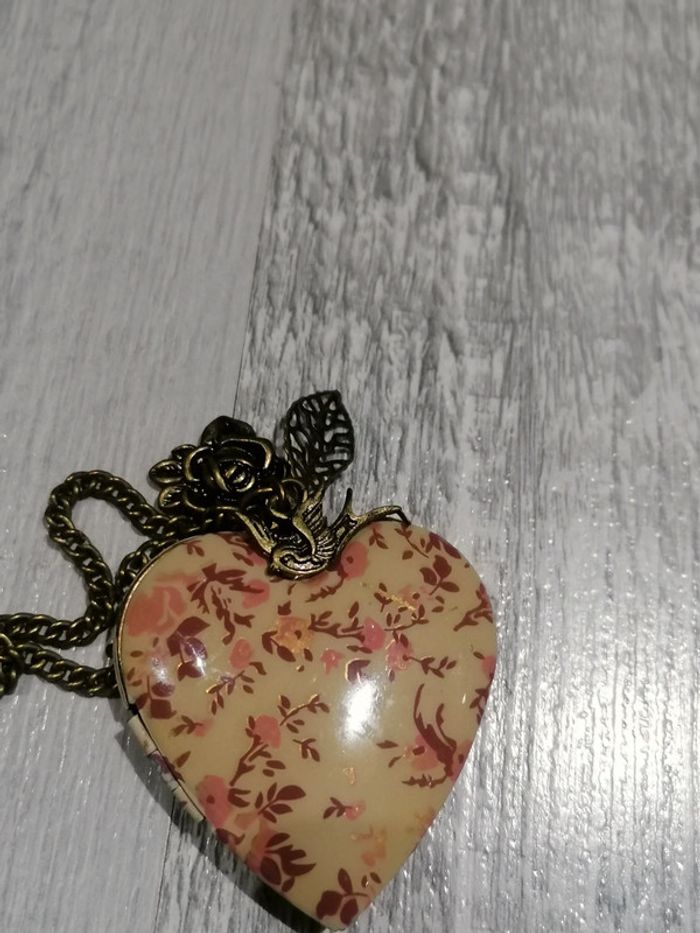 Collier sautoir cœur vintage 📿 - photo numéro 7