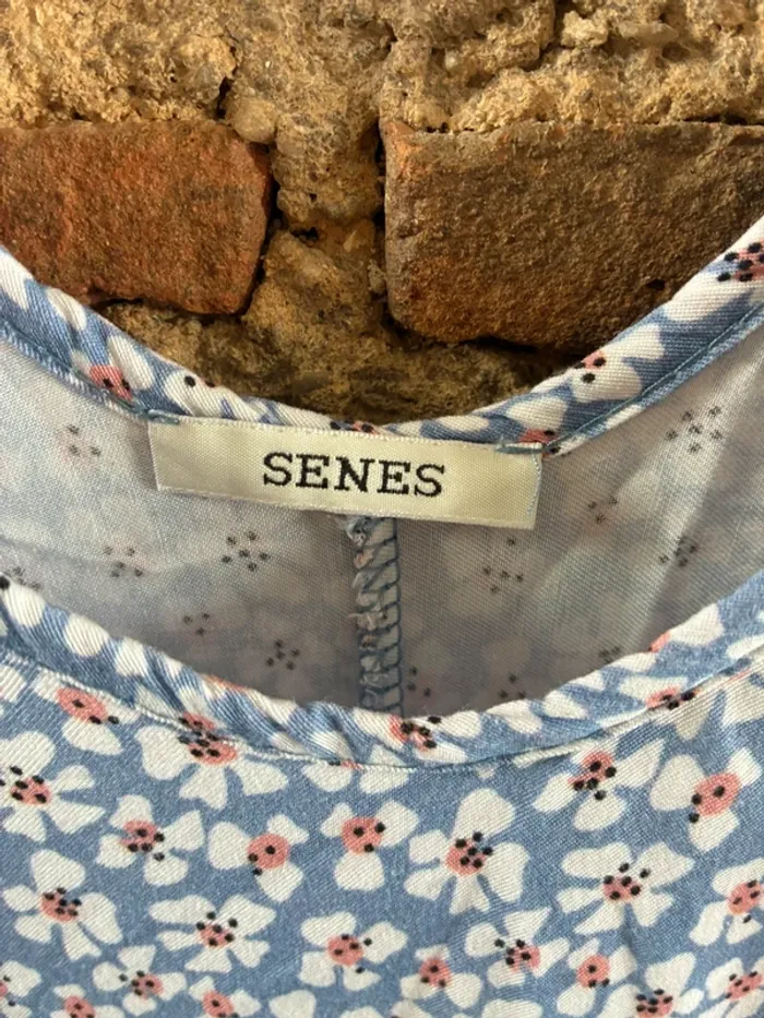 Robe longue bleu à petite fleurs - photo numéro 2