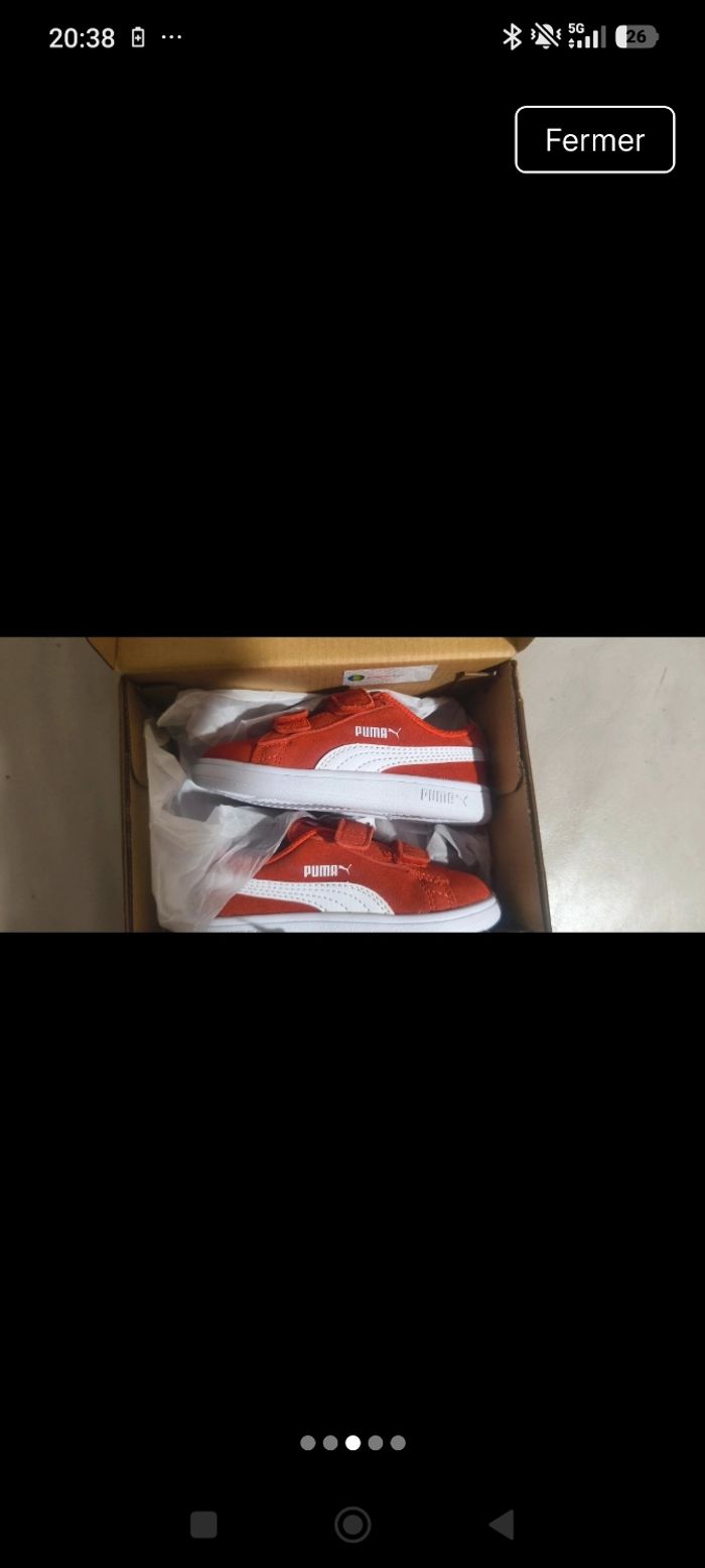 Paire neuve de puma taille 24 - rouge - photo numéro 2