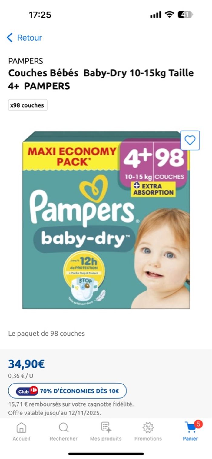 Pampers dry