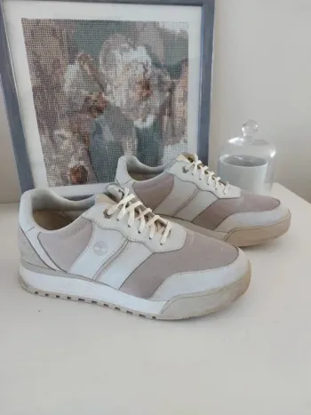 Basket beiges compensé Timberland