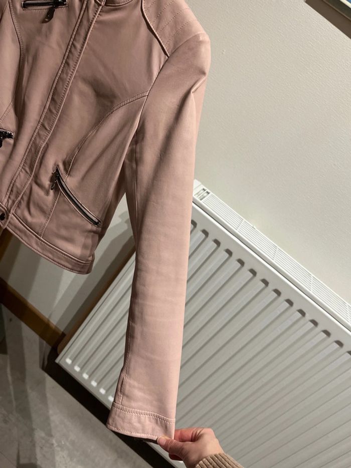 Veste Perfecto Rose en Cuir - photo numéro 8