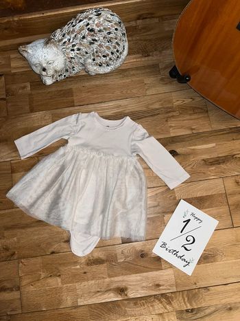 Robe body intégré beige pailletée h&m très bon état 68 cm/4-6 mois