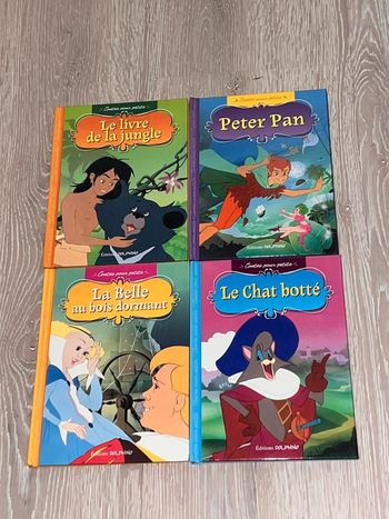Livre Peter pan, le livre de la jungle, le chat botté, la belle au bois dormant