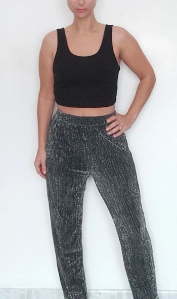Pantalon noir pailleté fêtes taille unique