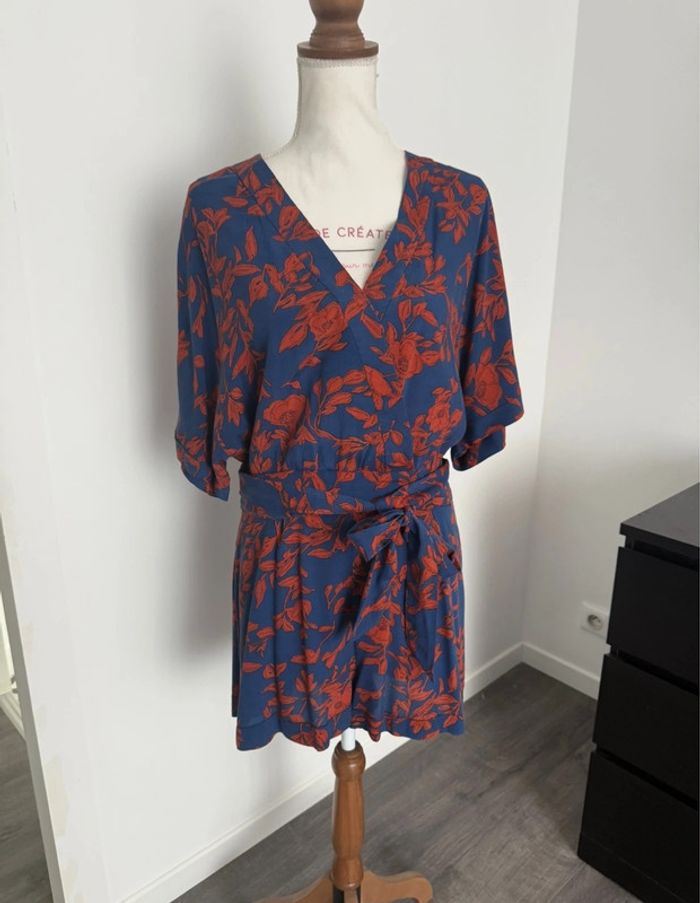 Combi short bleu/orange Elora taille 38 ou M