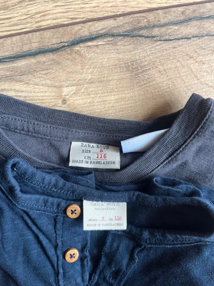 Lot teeshirt coton Zara 5-6ans - photo numéro 3