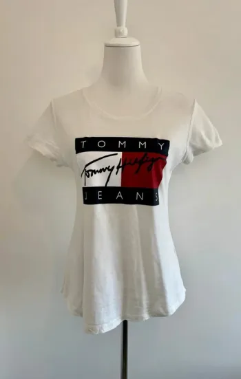 T-shirt Tommy Jeans femme blanc taille S très bon état