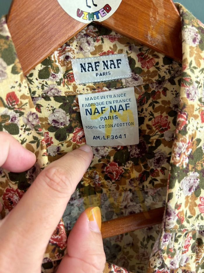 Chemise Naf Naf vintage à fleurs L - photo numéro 4
