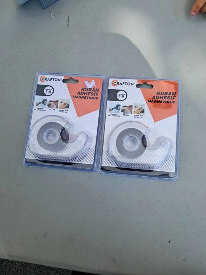 Lot de 2 ruban adhesif magnitique