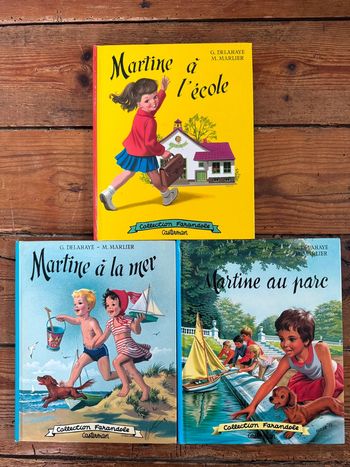 Lot de 3 livres de collection Martine à l’école à la mer au parc Farandole
