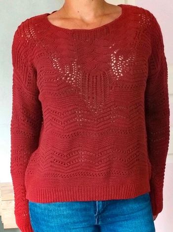 Pull ample  ajouré en maille -  Rouille  -  Etam  XS  - Neuf  étiquette