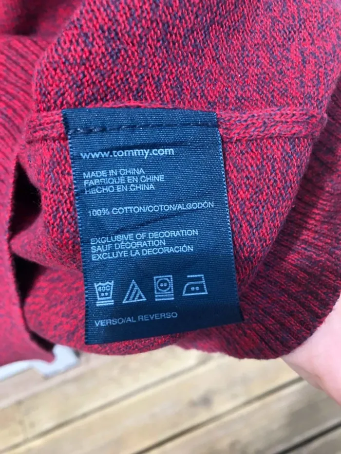 Tommy Hilfiger crewneck pullover red black Mens Small - photo numéro 7