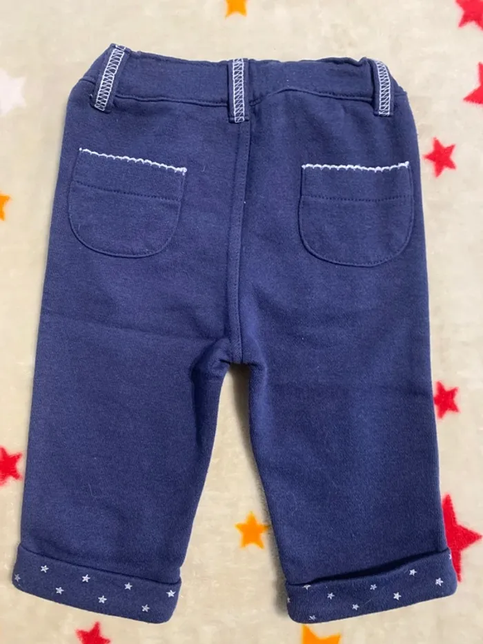Ensemble Rentrée Tissaia T-shirt Gris à Dentelle & Pantalon Bleu Marine 9 Mois - photo numéro 7