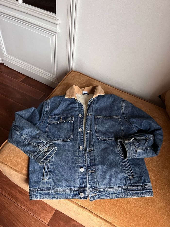 Veste en jean doublé Zara, taille 11 12 ans - photo numéro 3
