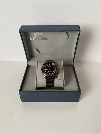 Montre quartz FENT en acier noir 