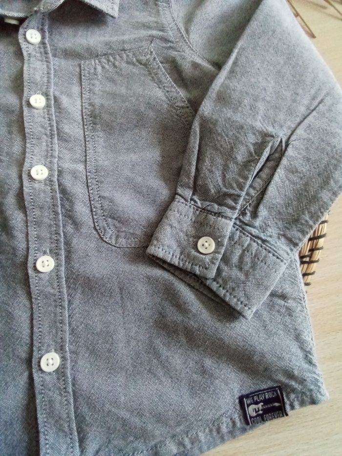 Chemise tons gris bleu TAO taille 2 ans - photo numéro 5