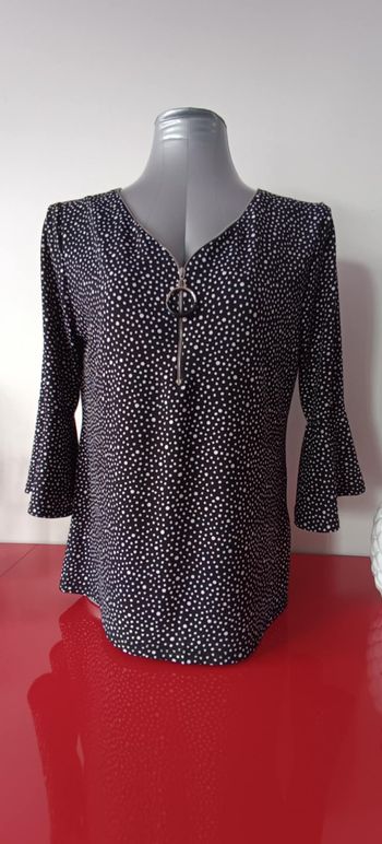 Blouse à pois col V manches 3/4 "Patrice BREAL" Taille 3 de la marque
