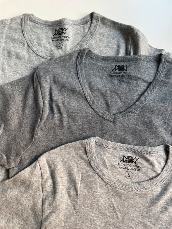 3 t-shirts gris taille S New Man 100% coton - photo numéro 2