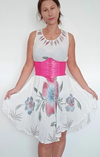 Robe d été blanche asymétrique indienne